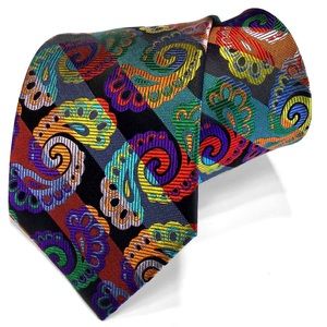 Black Multi-color Paisley Lawrence Ivey New Tie